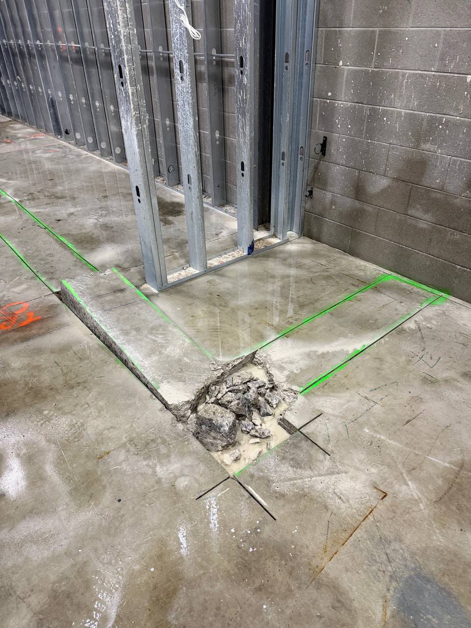 cutting cement slab